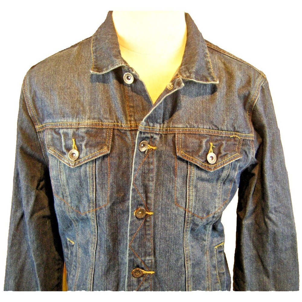 Womens Carbon Blue Cotton Denim Button Up Jacket sz Lg